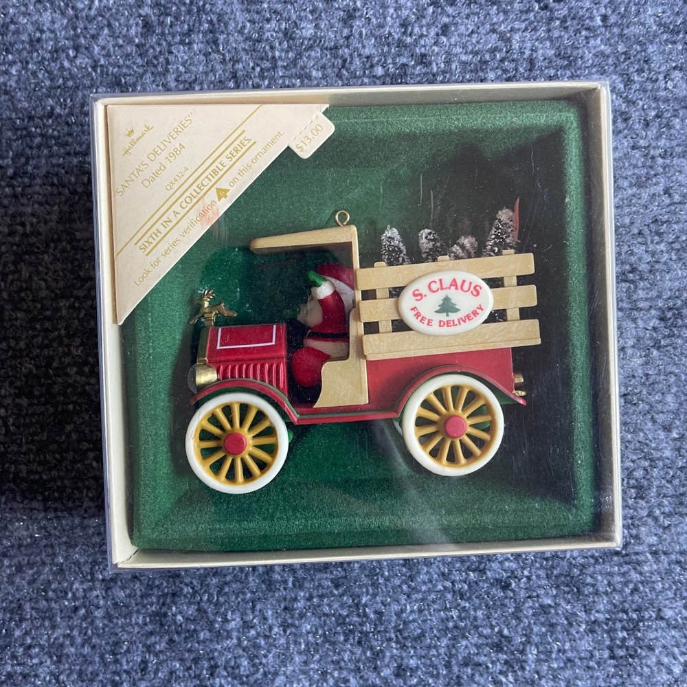 Hallmark 1984 Santa's Deliveries Keepsake Ornament 6th Series QX432-4 Red Truck